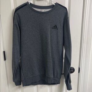 Adidas Women's Gray Sweatshirt with Black Accents